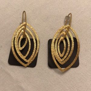 Gold hanging leaf earrings